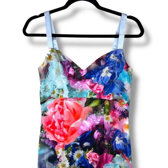 Ted Baker London Emore Focus Bouquet Floral Print Bodycon Midi Slim Fit Dress - Picture 6 of 11